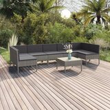 The Living Store Vrtna sedežna garnitura 8-delna z blazinami poli ratan siva - Vrtna Sedežna Garnitura, (21479840) | Shoptok.si