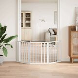 vidaXL Vrata za pse s 3 panela sklopiva bijela 150 cm od drva topole | shoptok.hr