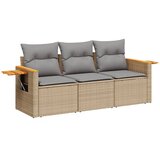 Maison Chic Seti vrtnega pohištva - Vrtna garnitura - Vrtni pohištvo set 3-delna z blazinami bež poli ratan, (21809386) | Shoptok.si