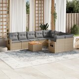 Maison Chic Seti vrtnega pohištva - Vrtna garnitura - Vrtni pohištvo set 10-delna z blazinami bež poli ratan, (21818891) | Shoptok.si