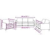  3-dijelni set sofa s jastucima crvena boja vina od tkanine | shoptok.hr