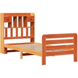  Knjižna postelja brez vzmetnice vošč. rjava 75x190 cm borovina, (21653591) | Shoptok.si