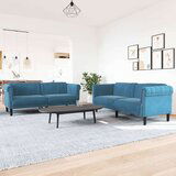 vidaXL 2-dijelni set sofa plavi baršunasti | shoptok.hr