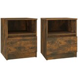 Furnova Nočna omarica 2 kosa dimljeni hrast 40x40x50 cm inženirski les, (21926105) | Shoptok.si