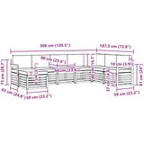  Set vanjskih sofa 8 pcs Bijela i krem 306 x 187,5 x 73 cm | shoptok.hr