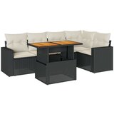 vidaXL 6-dijelni set vrtnih sofa s jastucima crni od poliratana | shoptok.hr