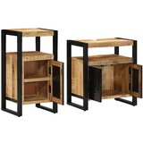  Komplet pohištva za kopalnico 2 pcs Rjava Trd, grob mango les, (5000064237) | Shoptok.si