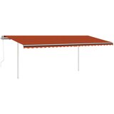 vidaXL Automatska tenda sa senzorom LED 6 x 3 m narančasto-smeđa | shoptok.hr