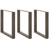 vidaXL Noge za blagovaonski stol U-oblik 3 kom Prirodni čelik 90 x (72-73) cm Čelik | shoptok.hr