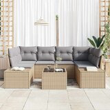  Sjedeća garnitura za vrt 8 kom. Bež i siva poliratan 239 x 62 x 69 cm | Shoptok.si