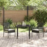  Vrtna stolica s jastukom 2 pcs Crna 55 x 53 x 85 cm poliratan | Eponuda.com