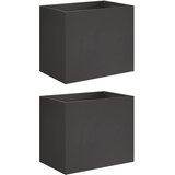  Vrtna saksija 2 kom. Crna 50 x 40 x 50 cm Čelična vrata | shoptok.hr