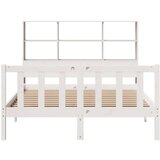 vidaXL Knjižna postelja brez ležišča bela 140x190 cm trdna borovina | Shoptok.si