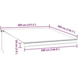 Tenda na ručno uvlačenje s LED svjetlima bordo 400 x 300 cm | shoptok.hr