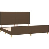  Okvir za krevet s uzglavljem tamnosmeđi 200x200 cm od tkanine | shoptok.hr