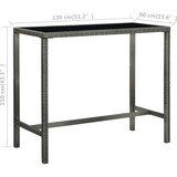  Vrtni barski stol sivi 130 x 60 x 110 cm od poliratana i stakla | shoptok.hr