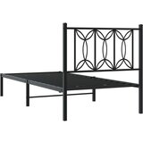vidaXL Kovinski posteljni okvir z vzglavjem črn 75x190 cm | Shoptok.si