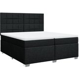 vidaXL Box spring postelja z vzmetnico črn 200x200 cm blago, (21302382) | Shoptok.si