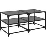  Stolići za kavu s crnim staklenim vrhom 2 kom 50x50x45 cm čelik | shoptok.hr