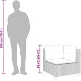  Kutna vrtna sofa od poliratana s jastucima siva | shoptok.hr