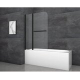 Aurlane zložljiva stena za kopalno kad black comfort 2 črna mat 100 cm x 140 cm Cene