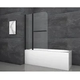 zložljiva stena za kopalno kad black comfort 2 črna mat 100 cm x 140 cm