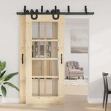 vidaXL Komplet opreme za drsna vrata 183 cm jeklo črne barve | Shoptok.si