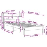  s regalom za knjige bez madraca bijeli 75x190cm borovina | shoptok.hr