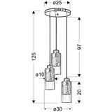 Candellux luster/visilica-libano viseća lampa 3X60W E27 okrugla srebro | Eponuda.com