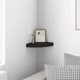  Plutajuća kutna polica crna 25 x 25 x 3,8 cm MDF | shoptok.hr