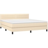  Krevet s oprugama i madracem krem 180x200 cm od tkanine | shoptok.hr