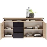 XORA komoda, črna, barve hrasta | Shoptok.si