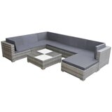 The Living Store Vrtna sedežna garnitura 8-delna z blazinami poli ratan siva - Komplet Vrtnih Kavčev, (21421673) | Shoptok.si