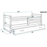 Rico Drveni dječji krevet - bijeli - sivi - 200*90cm | shoptok.hr