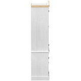  Razstavna omara Bela 103,5 x 42 x 180 cm Masivno borovo les, (5000217268) | Shoptok.si