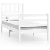  Posteljni okvir bel iz trdnega lesa 75x190 cm 2FT6, (20904620) | Shoptok.si