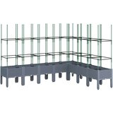  Vrtna sadilica s rešetkom siva 200 x 160 x 142 5 cm PP | shoptok.hr