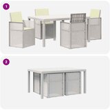  Vrtni set za objed s jastukom 5 pcs Bijela i krem PP | shoptok.hr