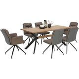 Hom`in stol, kovina, tekstil rjava, siva | Shoptok.si