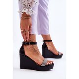 Boto Fashionable Leather Wedge Sandals Black Arwen | Shoptok.si