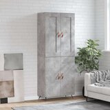 vidaXL Visoka komoda siva betona 69 5x34x180 cm od konstruiranog drva | shoptok.hr