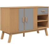  The Living Store Komoda OLDEN siva in rjava 114x43x73,5 cm trdna borovina - Komoda, (21442484) | Shoptok.si