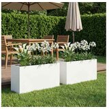 vidaXL Vrtna saksija 2 kom. Bijela 80 x 40 x 50 cm Čelična vrata - Bijela 80 x 40 x 50 cm 2 | shoptok.hr