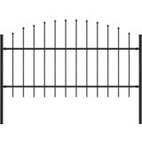 vidaXL Vrtna ograja s koničastimi vrhovi jeklo (1-1,25)x1,7 m črna Cene