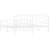 Metalni okvir kreveta uzglavlje i podnožje bijeli 200 x 200 cm | shoptok.hr