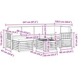  Set vanjskih sofa 7 kom. Bijela i antracit Poliester | shoptok.hr