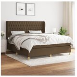 vidaXL Box spring postelja z vzmetnico temno rjava 180x200 c Cene