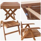  Vrtni set za objed 4 pcs Smeđa Čvrsto teak drvo | shoptok.hr