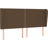  Vzglavje z ušesi temno rjavo 183x23x118/128 cm blago, (20932401) | Shoptok.si
