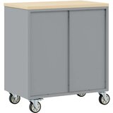  Radna klupa s policom s kotačem Crna i Siva 75 x 45 x 85 cm | shoptok.hr